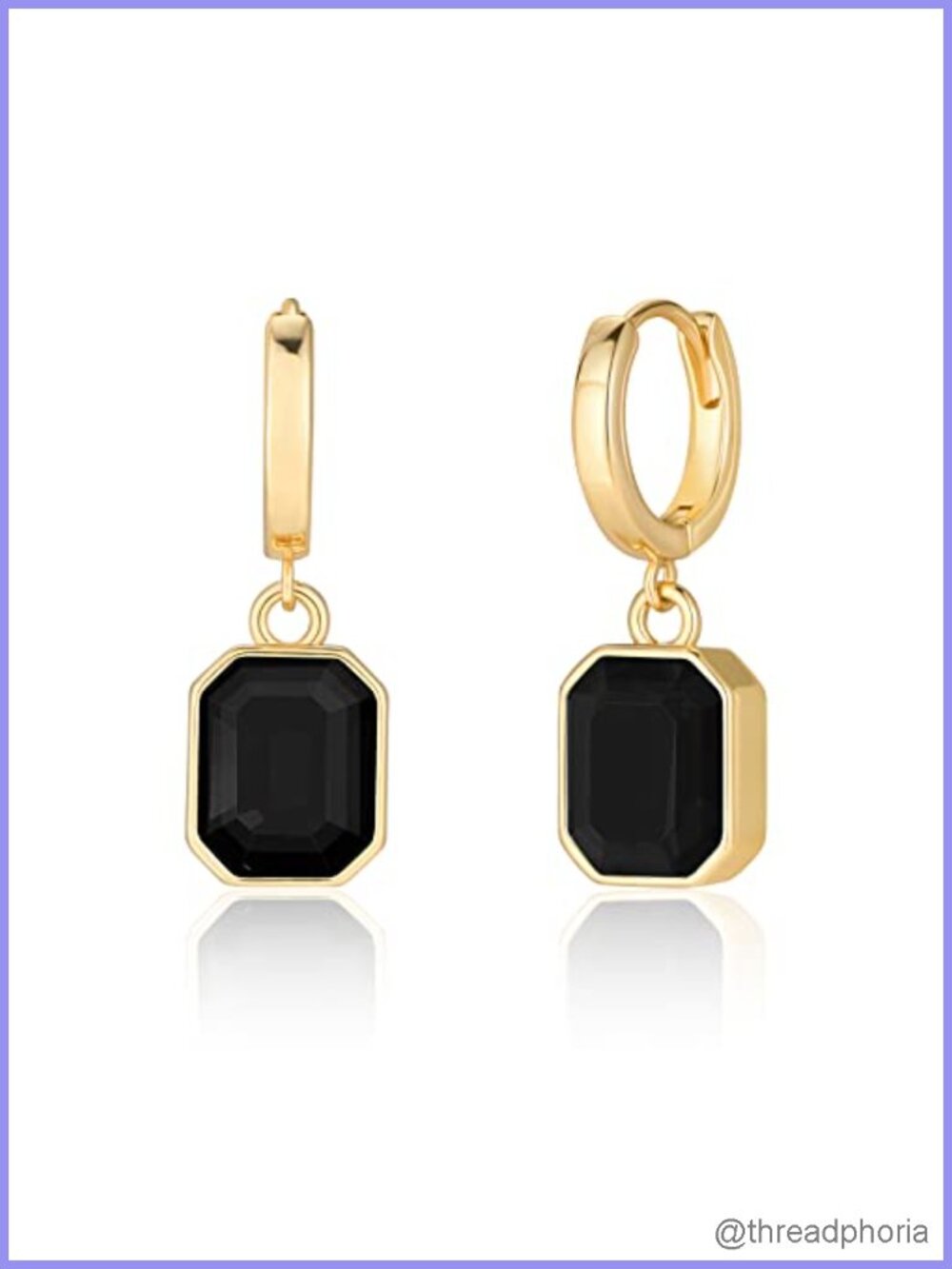18K Gold Plated Crystal Drop Huggie Hoop Earrings Hypoallergenic